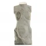 Carved White Marble Torso by John Torres, Jr, Carved marble, sold Feb 2022