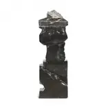 Abstract Torso in Carved Black Marble by John Torres, Jr, Carved and polished black marble, sold Feb 2022