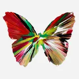 Butterfly Spin Painting by Damien Hirst, 2009, acrylic on paper, sold Aug 2024