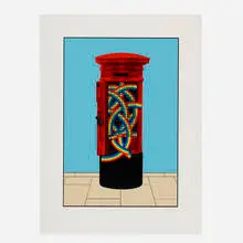 Love Letters by Patrick Hughes, 1982, screenprint in colors, sold Aug 2024