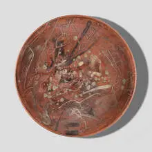 Plate by Lamar Briggs, 1990, glazed stoneware, sold Aug 2024
