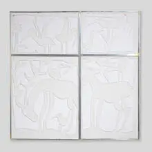 Untitled (Deer and Birds) by Ruth Sharon, acrylic, aluminium, sold Aug 2024
