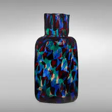 Rare Pezzato Triangolari vase, model 3541 by Fulvio Bianconi, 1951, triangular polychrome patchwork glass, sold Jun 2022