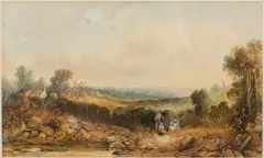 Figures by a Stream by Sidney Paget, Watercolor on Paper, offered Feb 2017