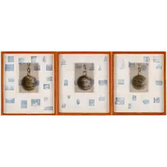 Utopia Triptych by Michael Loderstedt, Mixed media assemblage collage, offered Mar 2024