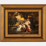 Nymphs and Cupids by Narcisse-Virgilio Diaz de la Pena, Oil on panel laid on wood panel, offered Feb 2024