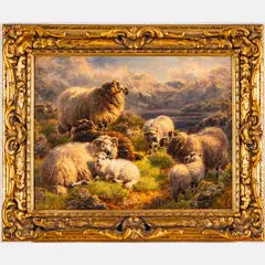Evening on the Mountains by William Watson, 1913, Oil on canvas laid on board, offered Feb 2024