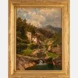 Village Landscape by Josef Schoyerer, 1895, Oil on canvas, offered Feb 2024