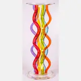 Coil,Colored by Shlomi Haziza, acrylic pedestal, offered Feb 2024