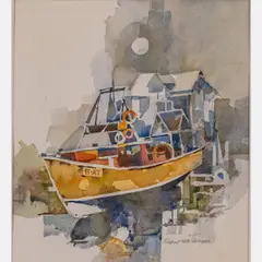 Untitled by Robert M. Moyer, Watercolor on board, offered Dec 2023