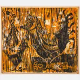 Birds of a Feather by Marlene Mancini Frost, Linocut, offered Dec 2023
