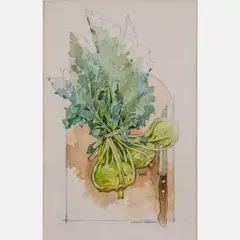 Kohlrabi by Robert M. Moyer, Watercolor on board, offered Dec 2023
