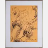 Figural Study by Shirley Aley Campbell, Charcoal on paper, offered Nov 2023