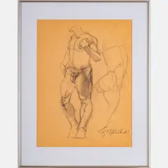 Figural Study by Shirley Aley Campbell, Charcoal on paper, offered Nov 2023