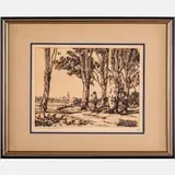 Glorious Eucalyptus by Walter Ronald Locke, 1938, Etching, offered Nov 2023