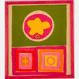Alf Landon for President, Fabric by Marlene Mancini Frost, collage with found objects, offered Nov 2023