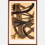 Composition Brown and Yellow by Pierre Soulages, Lithograph, offered Oct 2022