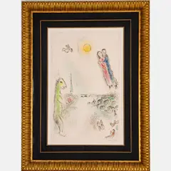 Les Deux Rives by Marc Chagall, 1980, Lithograph in colors, offered Oct 2022
