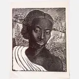 Mother Africa by Margaret Taylor-Burroughs, Linocut on paper, offered Oct 2022