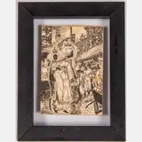 Madonna at Market by Allan Rohan Crite, 1945, Woodcut, offered Oct 2022