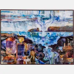 Abstract by Robert Birdwell, Mixed media on canvas board, offered Oct 2022