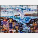Abstract by Robert Birdwell, Mixed media on canvas board, offered Oct 2022
