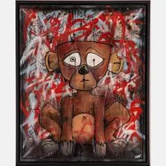 Jungle VIP,Aerosol and by Zero Gradient, acrylic on paper on board, offered Oct 2022