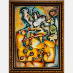 Faces of Happiness II by Alexandra Nechita, Acrylic on canvas, offered Oct 2022