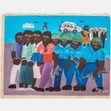 Arrest Scene by Maxan Jean-Louis, Oil on canvas, offered Sep 2022