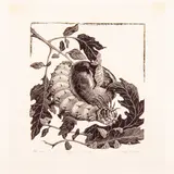 Tomato and Worm by Grace Thorston Albee, Woodcut, offered Sep 2022