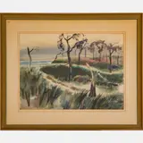 Coastal Landscape by Bernard Shirley Carter, Watercolor on paper, offered Sep 2022