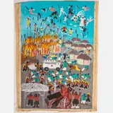 Riot Scene by Maxan Jean-Louis, Oil on canvas, offered Sep 2022