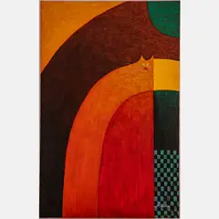 Abstract Cat by S. Fallon, Acrylic on canvas, offered Sep 2022