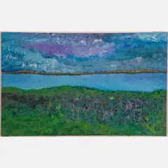 River Landscape by Thomas Salomon, Oil on canvas, offered Sep 2022