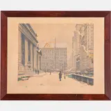 New York Library by Tavík František Šimon, 1927, Etching in color, offered Aug 2022