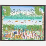 Water Party Scene by Gary Dorsainvil, Oil on canvas, offered Aug 2022