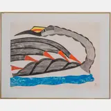 Loon in Open Water by Pudlo Pudlat, Lithograph on paper, offered Aug 2022