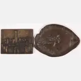 Depicting a Women in Profile,Together with an artist unknown by Bronze Plaque by Jacques Callot, bronze plaque depicting a walled city, offered Aug 2022