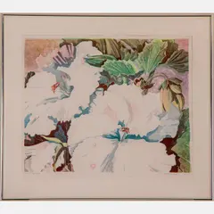 Pelargonium,Colored by Gary Bukovnik, lithograph on paper, offered Aug 2022