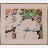 Pelargonium,Colored by Gary Bukovnik, lithograph on paper, offered Aug 2022