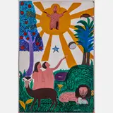 Garden of Eden by Gelin Buteau, Oil on board, offered Aug 2022