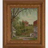 House in Lakewood by Joseph Szeles, Oil on canvas, offered Aug 2022
