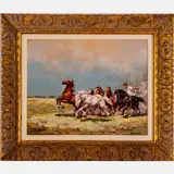 Csikos with Horse by Elemer Kovacs, Oil on canvas, offered Aug 2022