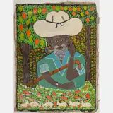 Man with Rabbits by Gerard Fortune, Oil on canvas, offered Aug 2022