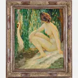 Leda et le Cygne by Fernand Allard l'Olivier, Oil on canvas, offered Jul 2022