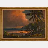 Florida Coastal Scene by Harold Newton, Oil on board, offered Jul 2022