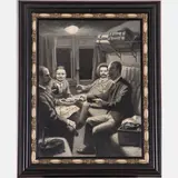 Train Interior Scene with Figures, Illustration by Johan Braakensiek, Oil on canvas, offered Jul 2022