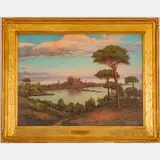 Twilight Shadows Over the City and Cathedral of Ralma by Mihran Kevork Serailian, Oil on canvas, offered Jul 2022
