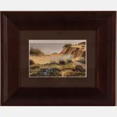 Beach Scene by Mildred Hoegler, Watercolor and gouache on paper, offered Jul 2022