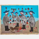 5 Titid Est Mort by Maxan Jean-Louis, Oil on canvas, offered Jul 2022